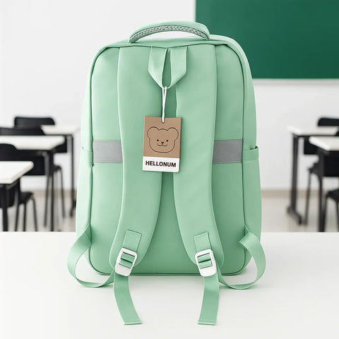 School Bag - Green - Bear - DW18