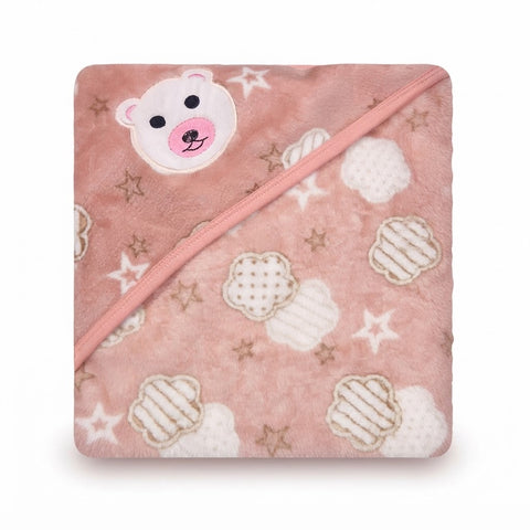 Hooded Warm Wrapping Sheet Bear Clouds Star