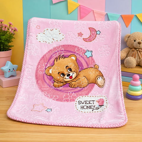 Imported Double Ply Blanket Pink Sweet Honey (Large Size)