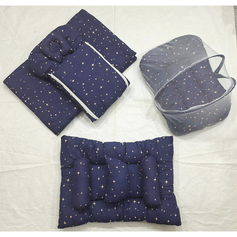 8 Pieces Baby Bedding set Blue star print VOL-8-8