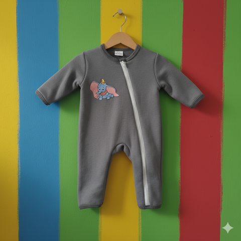 Baby Romper For Winter Grey Elephant 12-11