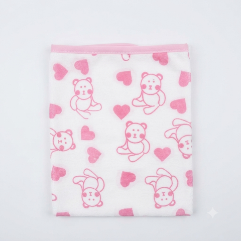 Diaper Changing Sheet White pink Bear