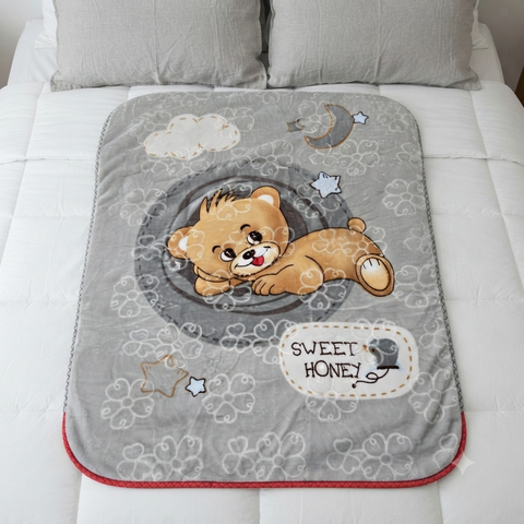 Imported Baby Blanket Double Ply Grey Sweet Honey