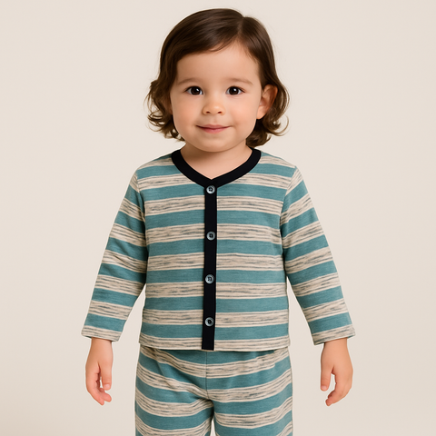 Night Suit Green Grey lining