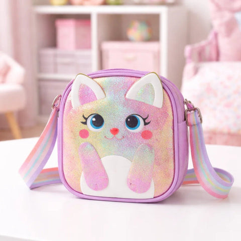 Girl's - Fashion Crossbody Bag - Purple - Cat - 118801