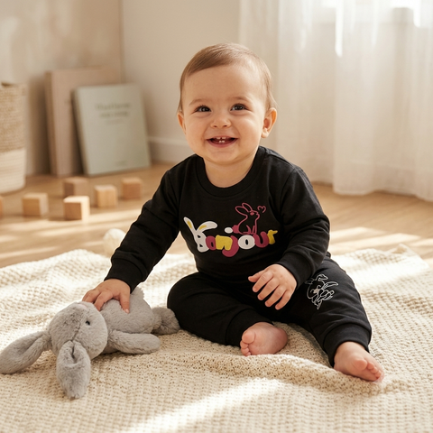 Warm Baby Track Suit Bonjour Black