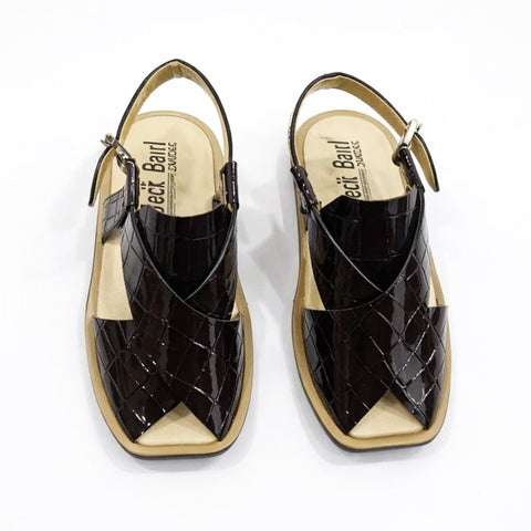 Peshawari Chappal - Brown Crocodile - 03
