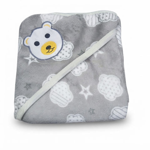 Hooded Warm Wrapping Sheet Bear Clouds Star