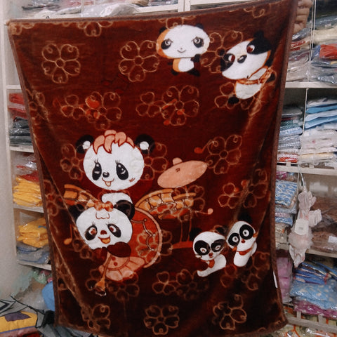 Imported Double Ply Blanket Brown Panda