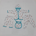 5 pieces Baby suit for winter white sea green dino