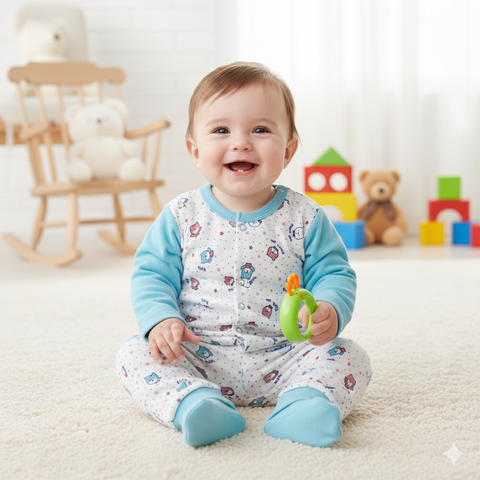 Imported Night Suit Sea Green Thank You