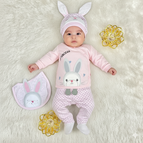 4 Pieces Baby Suits For Summer princess rabbit