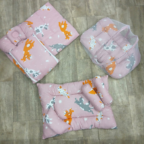 8 Pieces Baby Bedding set pink CAT VOL-12-8