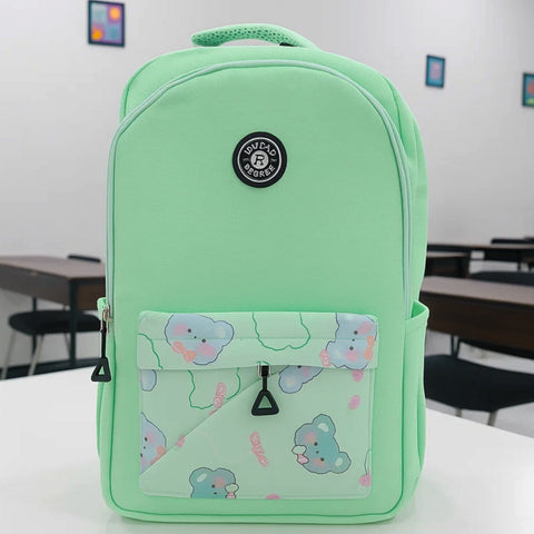 School Bag - Green - Clouds - DW19