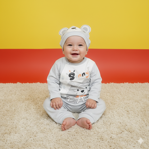 3 Pieces Baby Suits For Summer Bear sunny