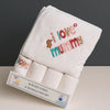 Baby Bath Towel With 4 Face Towels White
