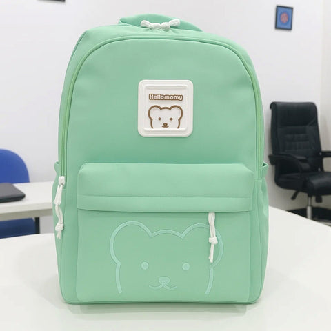 School Bag - Green - Bear - DW18