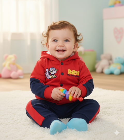 Warm Baby Track suit red blue popye