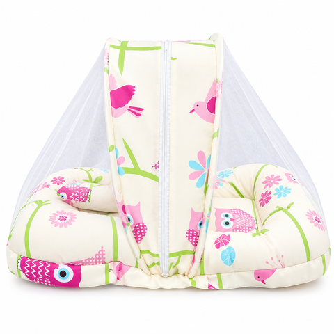 Mosquito Net Bed yellow owl