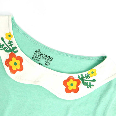 Baby dress for summer green multi flowers