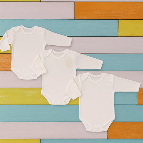 TBS - Pack of 3 - Plain Bodysuits - White