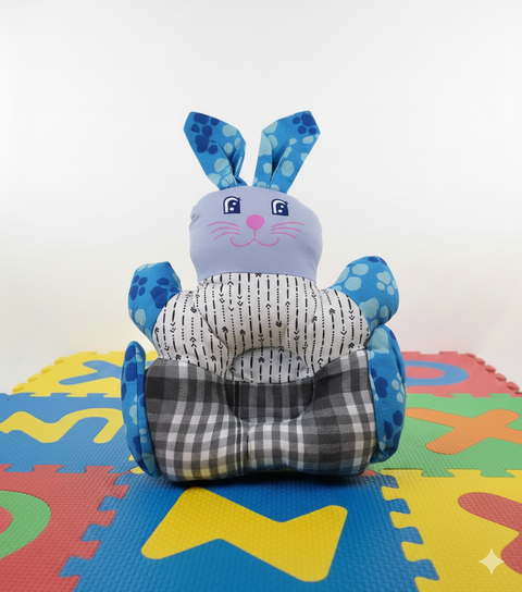Baby Head Pillow purple Blue Ear Rabbit