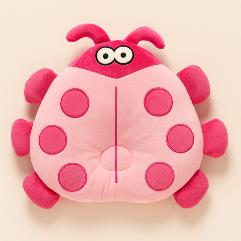 Baby Head Pillow pink lady bug