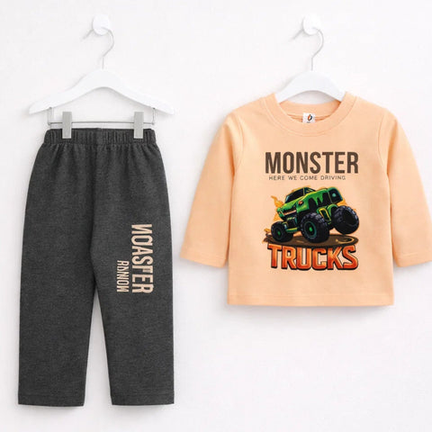 OK Baby - 2 Pieces - Suit Set - Peach - Monster