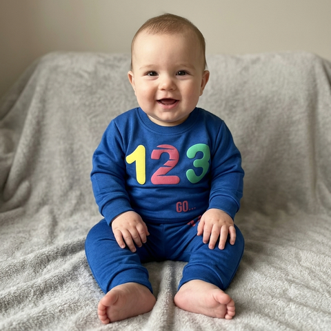 Warm Baby Track Suit 123 Blue