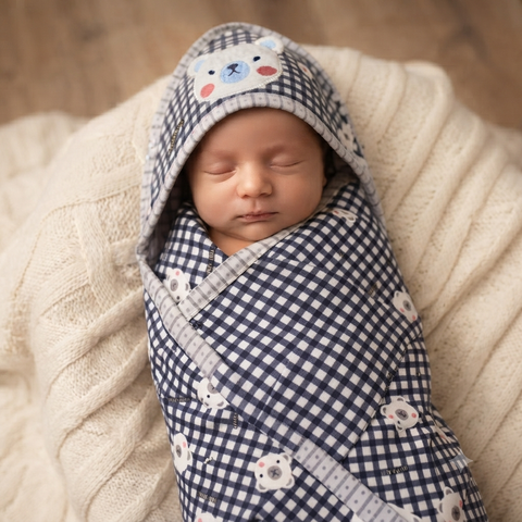 Hooded Warm Wrapping Sheet Beear square