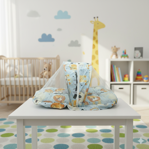 Mosquito Net sky blue lion