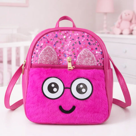 Girl's - Fashion Backpack - Dark Pink - Eyes - 118805