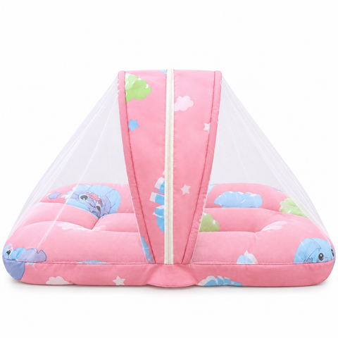 Mosquito Bed Net - Pink Leaf Bat