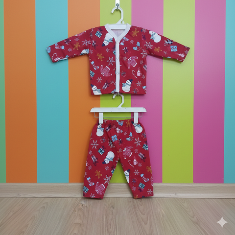 Night Suit Red white snowman