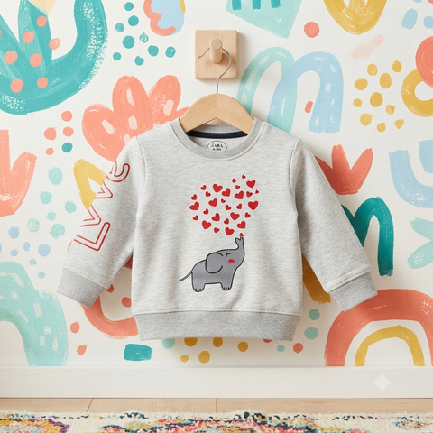Warm Sweat Shirts Grey Elephant
