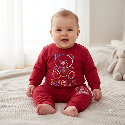 Warm Baby Track Suit Moschino Red