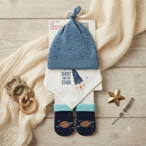 Imported  cap set Set Light blue shoot for this star