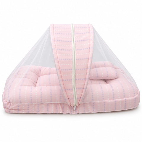 Mosquito Bed Net - Baby Pink Stars