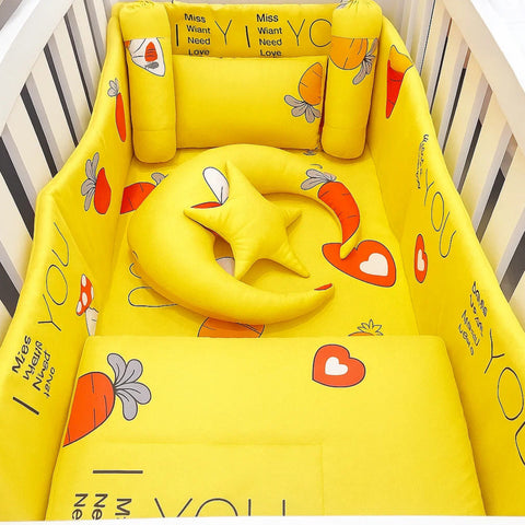 8 Pieces Cot Set yellow Rabbit