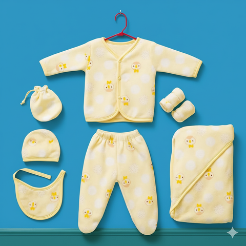 8 pieces Baby Suit For Winter yellow penguin
