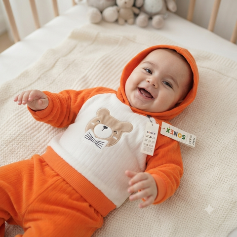 Baby Suit For Winter Orange Bear