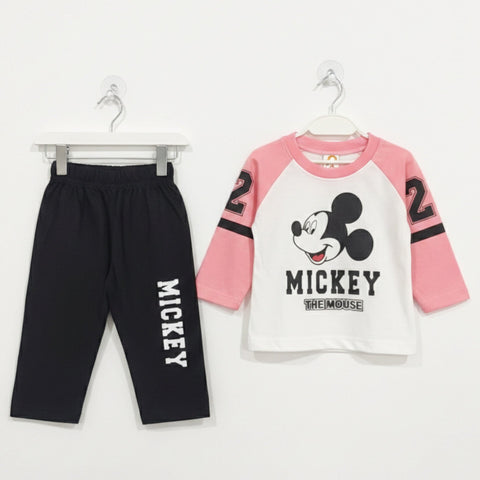 OK Baby - 2 Pieces - Suit Set - Pink - Mickey