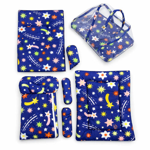 8 Pieces Baby Bedding Blue multi Stars vol-2-1