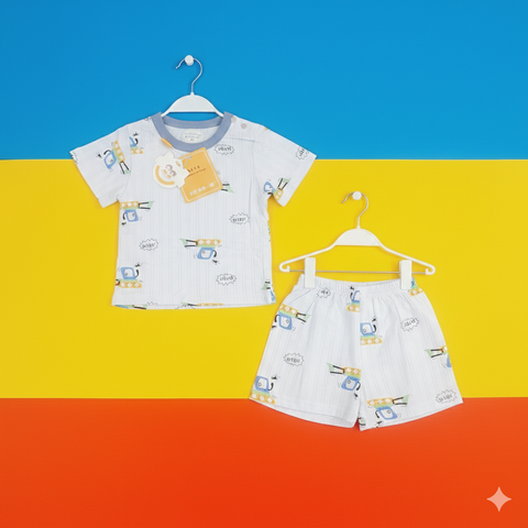 Imported Baba Shirt Shorts Blue Bat Boy