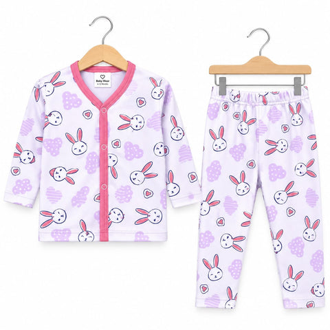 Winter Night Suit purple Rabbit
