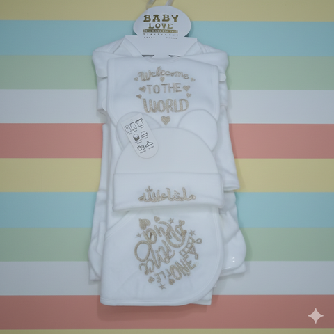 7 Pieces Starter Set For Winters welcome to world with MashaAllah cap