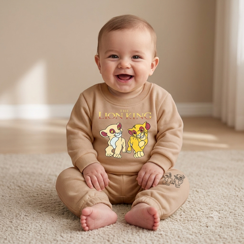 Warm Baby Track Suit Lion king (3 to 12 months) Brown
