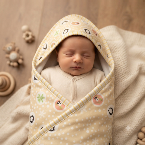 Hooded Warm Wrapping Sheet penguin