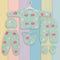 Six pieces Baby Suit For Winter sea green sheep