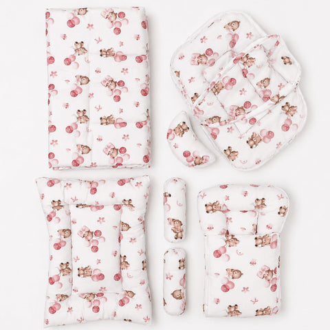 8 Pieces Baby Bedding White Bear Baloon